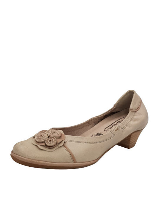 Softwaves Anatomic Leather Beige Heels