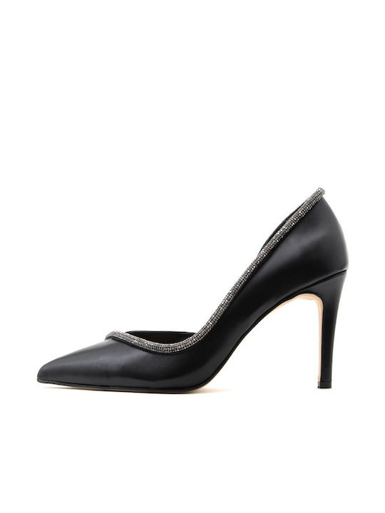 Toutounis Leather Stiletto Black High Heels