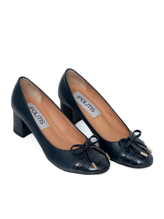 Anatomic Leather Blue Medium Heels