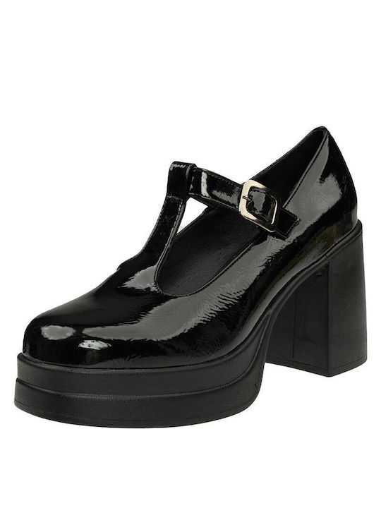 Shoegar Patent Leather Black High Heels