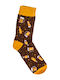 Out of the Blue Beers Patterned Socks Brown