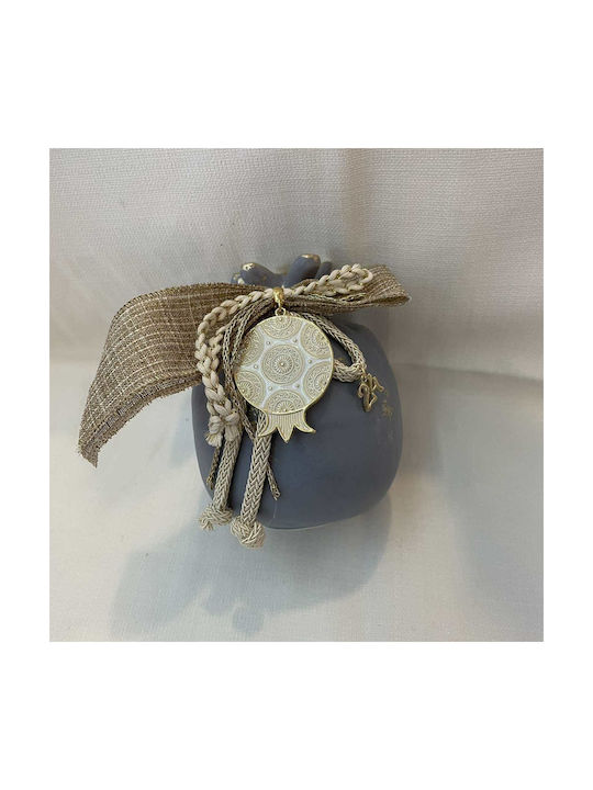 Pomegranate charm in grey gold boho 17X12