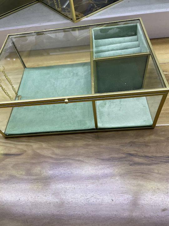 Etoile Κουτί Κοσμημάτων Γυάλινο Χρυσό 25x17.5x8.5cm