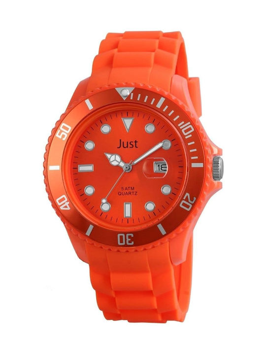 Just Watch Watch with Orange Rubber Strap