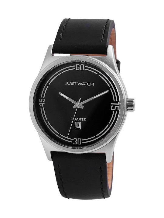 Just Watch Men's Watch Battery with Black Leather Strap