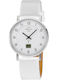 Master Time Damen Uhr mit Weiß Lederarmband