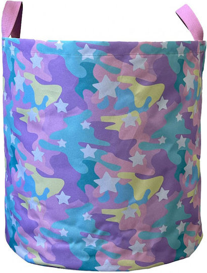 The Toy Bin Kinder Wäschekorb aus Stoff Star Camo Lila 45x45x50cm 1Stück