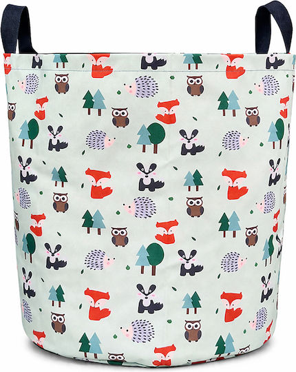 The Toy Bin Kinder Wäschekorb aus Stoff Happy Forest Grün 45x45x50cm 1Stück