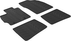 Auto Gs Set of Front and Rear Mats 4pcs from Rubber for Toyota Prius Black