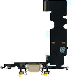 Flex Cable with Charging port in Gold color for iPhone 8 Plus.