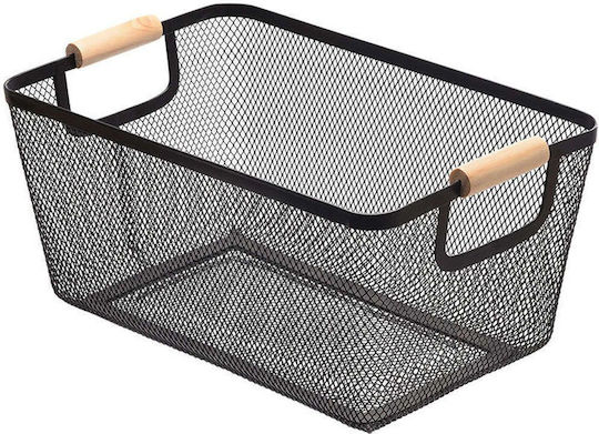 Estia Bamboo Essentials Καλάθι Αποθήκευσης Μαύρο 35x23x16cm