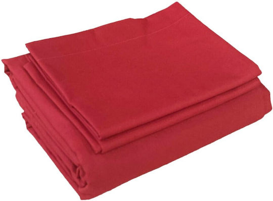 Decotelia Duvet Cover Set Cotton Queen with 2 Pillowcases 220x240 Bordeaux