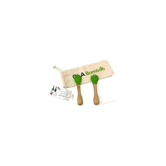 Ola Bamboo Baby Set with Fork made of Bamboo in Case 2pcs