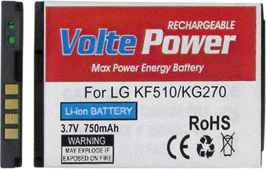 LG Compatible Replacement Battery 750mAh for LG KF510, KG270, KP320