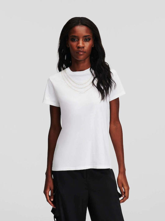 Karl Lagerfeld Γυναικείο Αθλητικό T-shirt Άσπρο.