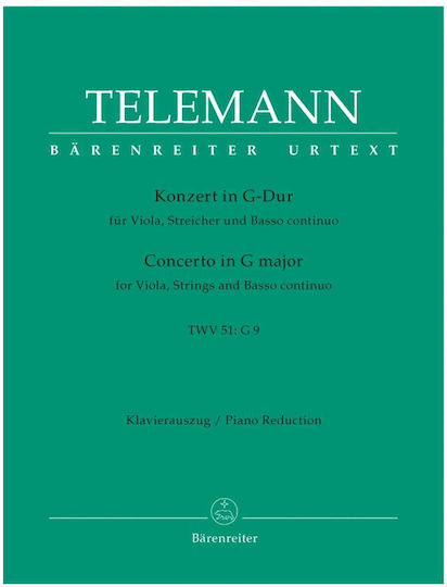 Barenreiter Telemann - Concerto In G Major für Viola / Klavier