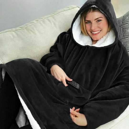 Huggle Κουβέρτα με Μανίκια 65x80εκ. Μαύρη