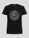 Karl Lagerfeld Rhinestone Logo Women's T-shirt Black.