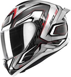 Givi H50.9 Atomic Full Face Helmet with Pinlock and Sun Visor ECE 22.06 Mat Black/Silver/Red