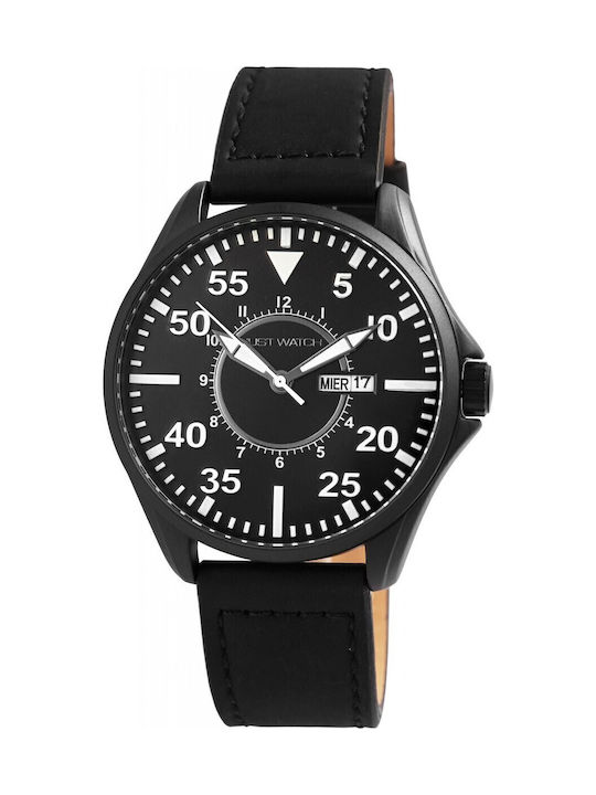 Just Watch Men's Watch Battery with Black Leather Strap