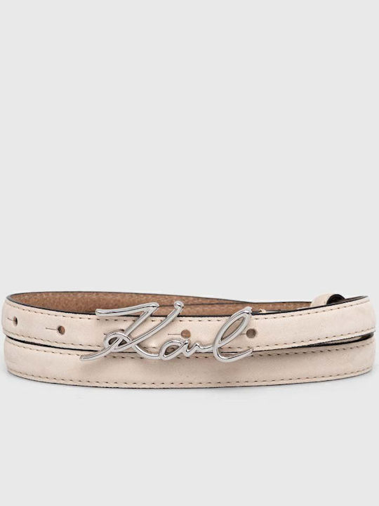 Leather Women's Belt Beige