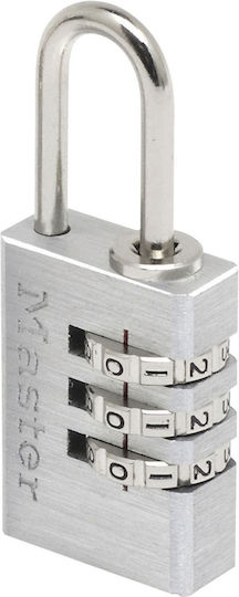 Master Lock Ατσάλινο Λουκέτο Πέταλο Συνδυασμού 20mm Ασημί