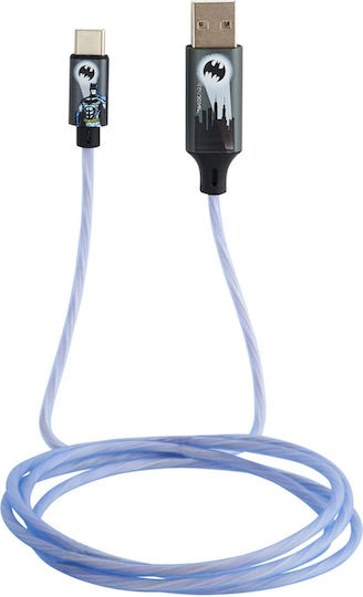 Lazerbuilt Batman USB 2.0 Cable USB-C Male to USB-A 10W White 1.2m