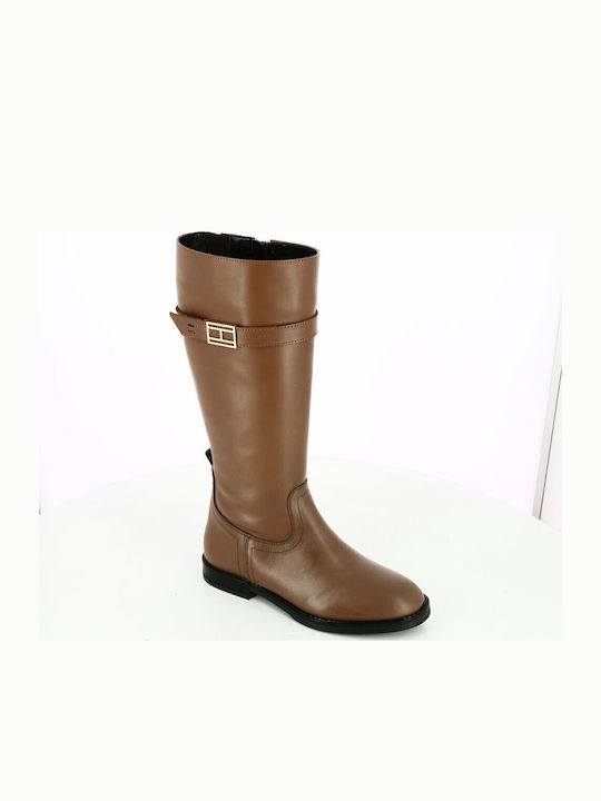 Leder Damenstiefel Tabac Braun