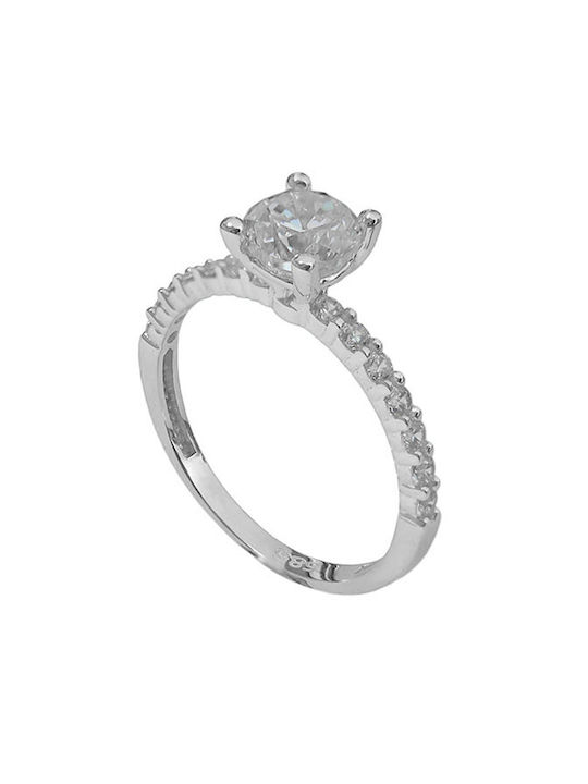 Goldjewels Single Stone from White Gold 14K