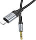 Hoco UPA26 Редовна 3.5mm към Lightning кабел Черен 1м (UPA26)