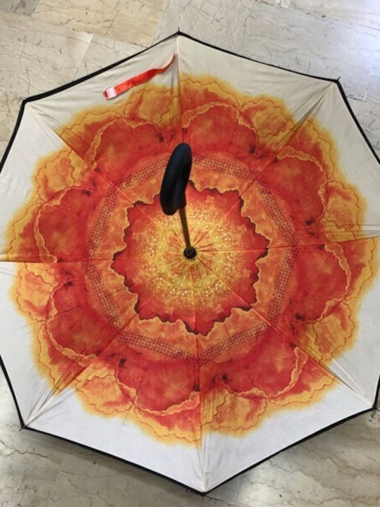 P Regenschirm mit Gehstock Orange