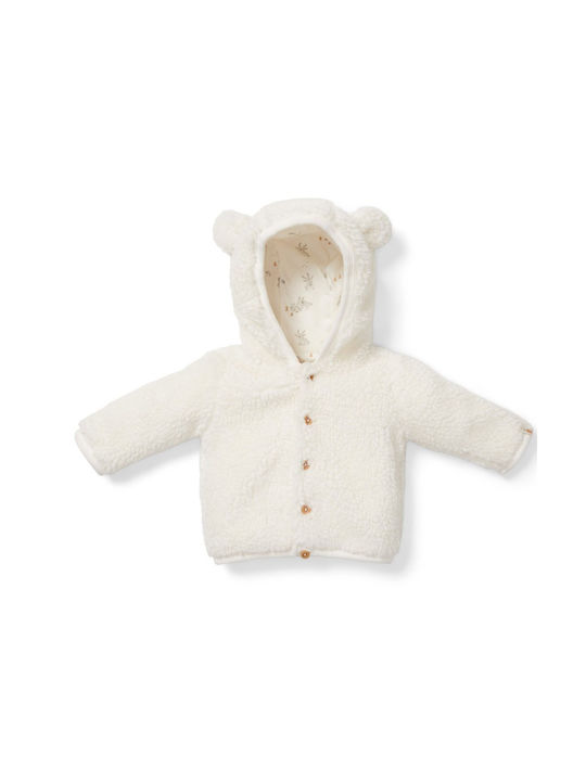 Little Dutch Kids Casual Jacket with Hood Off - White