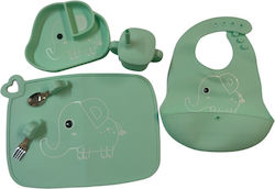 Queen Mother Feeding Set made of Silicone Green 6pcs