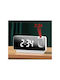 Led Wall Clock Mirror White 18.6x9.3cm
