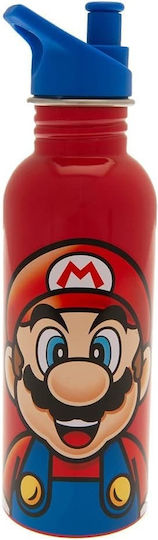 Pyramid International Παιδικό Παγούρι Super Mario με Καλαμάκι Κόκκινο 700ml