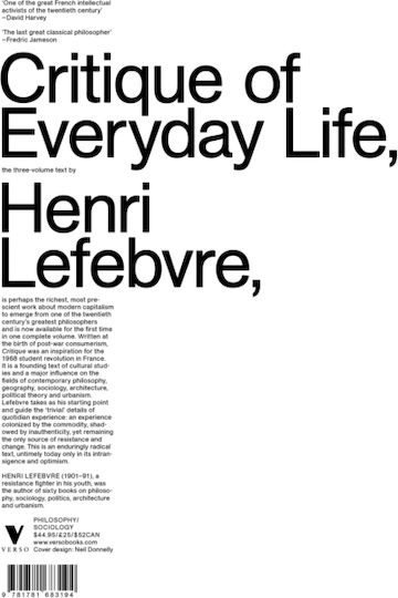 Critique of Everyday Life Critique of Everyday Life