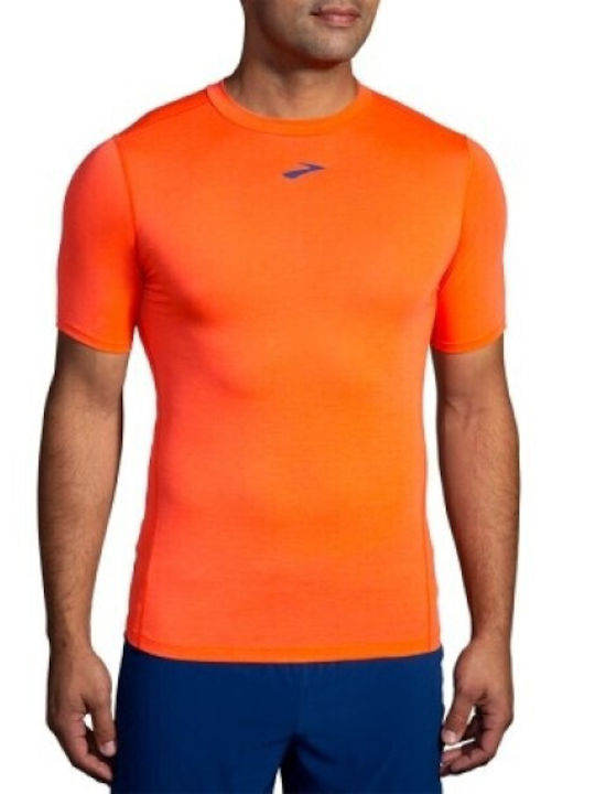 Brooks Ανδρική Αθλητική Μπλούζα Κοντομάνικη Πορτοκαλί
