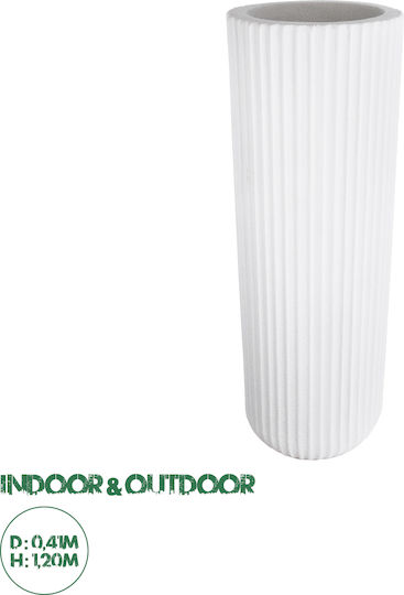 GloboStar Marsala Planter Polyester White with Stand 41x41x120cm.