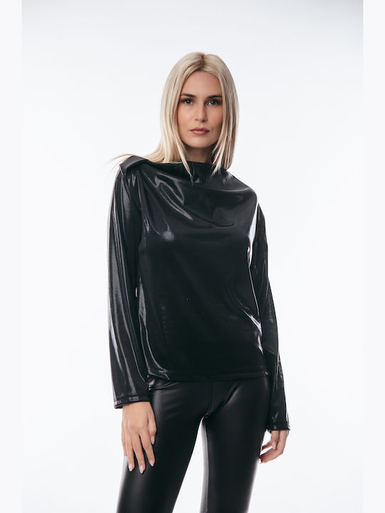 Boutique pentru Femei Bluză Mânecă lungă Drapaj Black