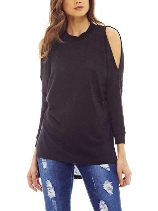 Ax Paris Women's Sweater with 3/4 Sleeve black