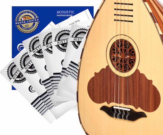 Adamas Set of Phosphor Bronze Strings for Lute Nuova Coated 18 - 32"