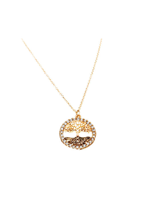 Gatsa Halskette aus Roségold 14K mit Zirkon