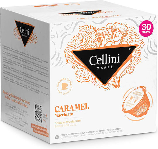 Cellini Kapseln Espresso Karamell Kompatibel mit Maschine Dolce Gusto 30Mützen