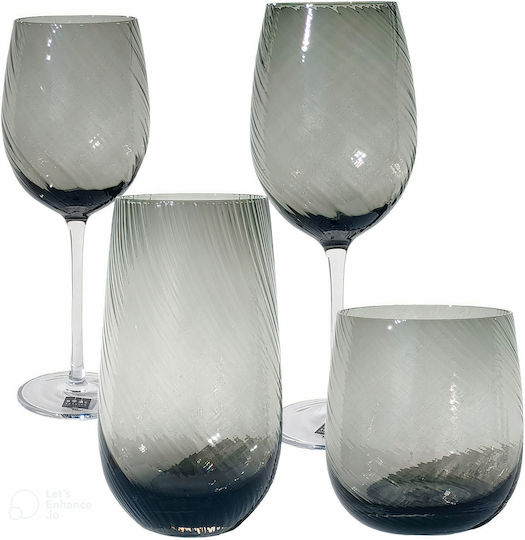 HFA Set Gläser Wasser aus Glas in Gray Farbe 580ml 6Stück