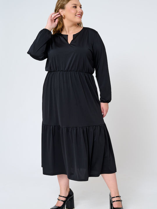 Jucita Mini Φόρεμα με Βολάν Μαύρο
