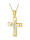 Damen Gold Kreuz 14K mit Kette