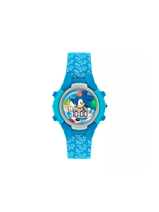 Disney Kids Digital Watch Sonic with Rubber/Plastic Strap Light Blue