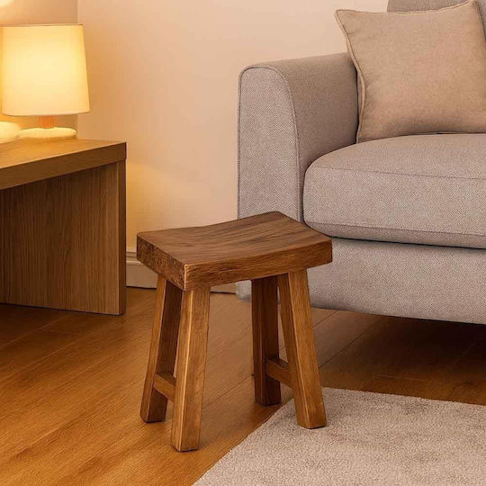 Stool For Living Room Wooden Tribeca Brown 40x20x45cm