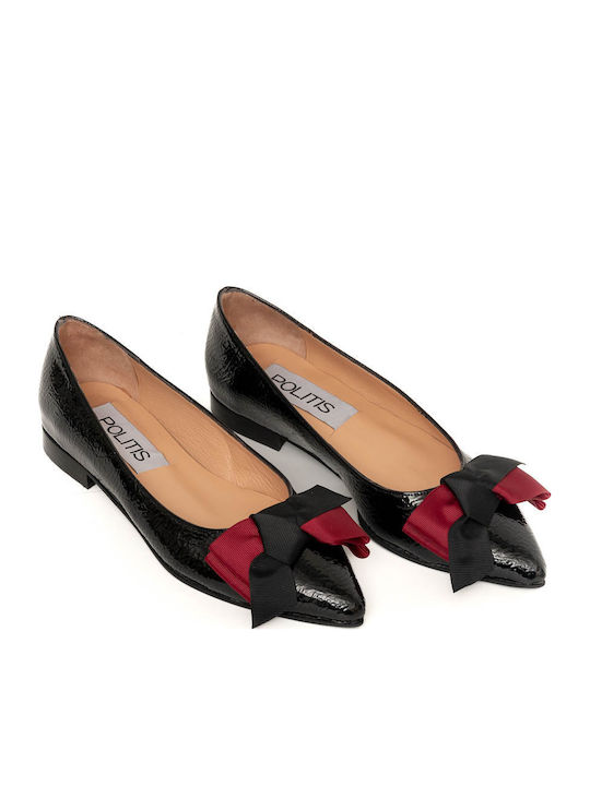 Anatomic Patent Leather Pointy Ballerinas Black