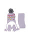 Kitti Σετ Παιδικό Σκουφάκι με Κασκόλ & Γάντια Πλεκτό Λιλά